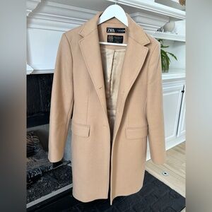 Zara Women's Camel Wool Coat